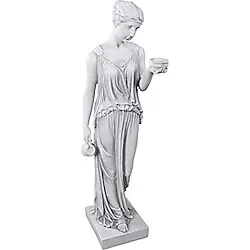 Design Toscano Hebe, gençliğin tanrıçası Yunan bahçe heykeli, poliresin, antik taş grisi, büyük 81 cm