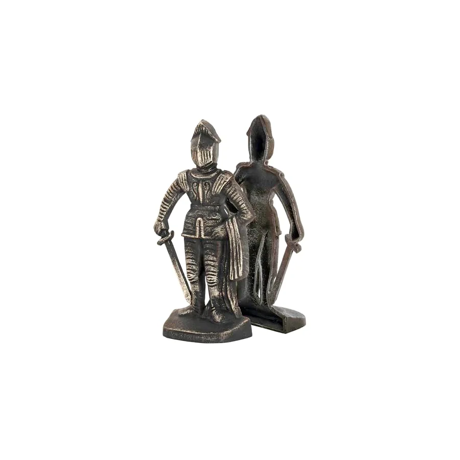 Design Toscano SP14917 Ortaçağ Şövalyesi Demir Kitaplıklar, bronz