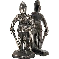 Design Toscano SP14917 Ortaçağ Şövalyesi Demir Kitaplıklar, bronz