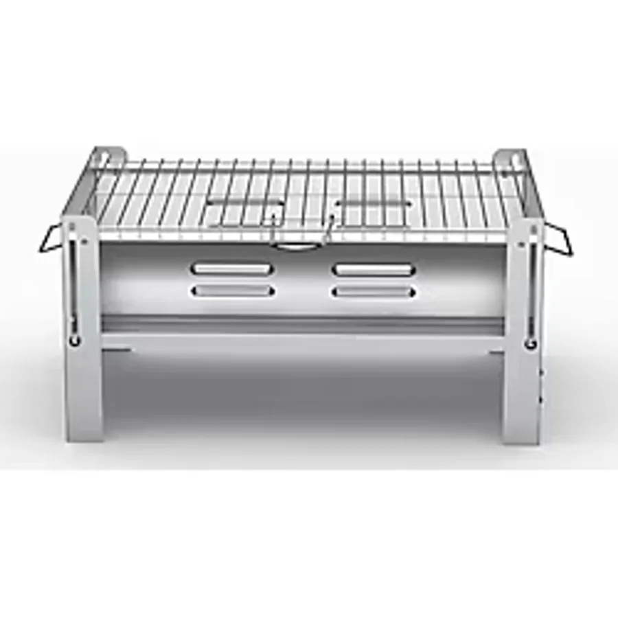Despina Home Katlanabilir Krom Izgaralı Galvaniz Mangal Çantalı 0.60Mm Kalın