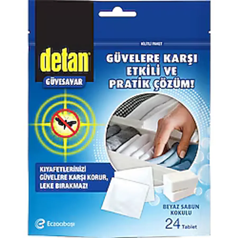 Detan Beyaz Sabun Kokulu Güvesavar Tablet 24 Adet 2 Adet