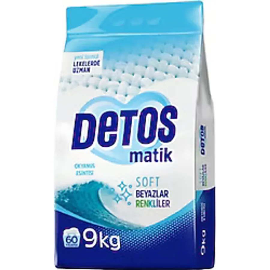 Detos Active Beyazlar ve Renkliler için 9 kg Toz Deterjan