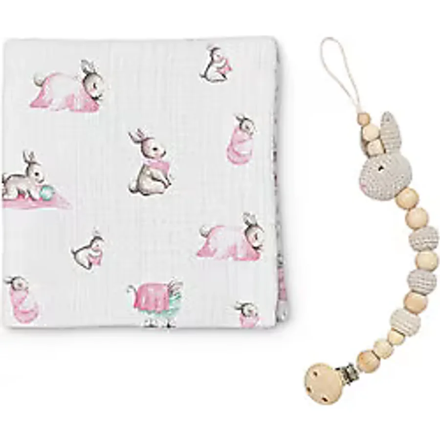 Deux Lapins %100 Bebe Lapin Rose 2'li Hediye Set - Pembe