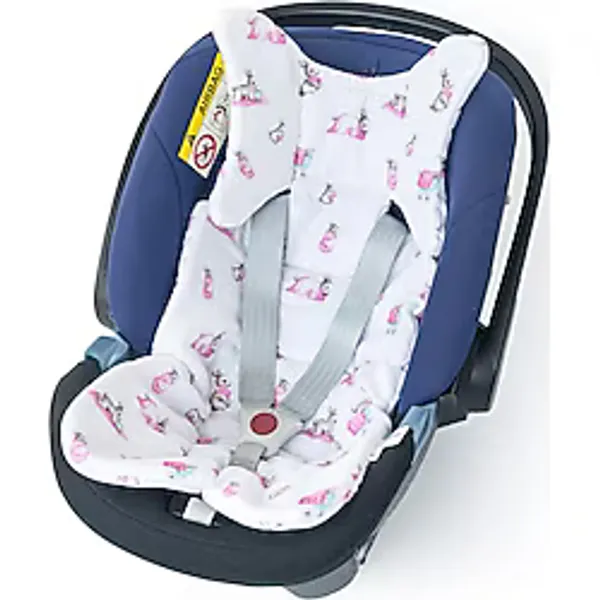 Deux LAPINS%100 Pamuk Bebe Lapin Rose Kız Bebek Puset ve Oto Koltuk Minderi MINDER1019