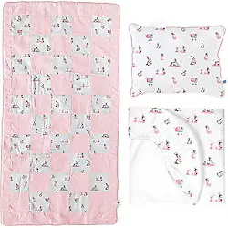 Deux Lapins %100 Pamuk Patchwork Bebe Lapin Rose Pamuklu Hediyelik Kız Bebek Odası Takımı