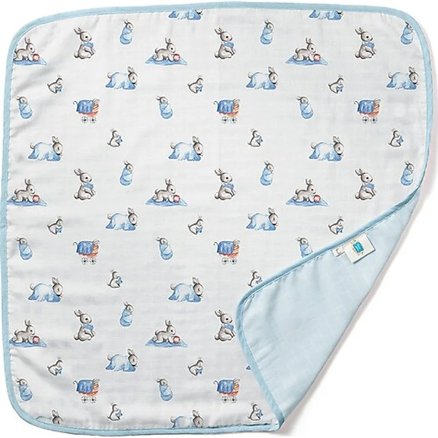 Deux Lapins Çift Kat Bebe Lapin 65x65 cm Müslin Bebek Battaniyesi