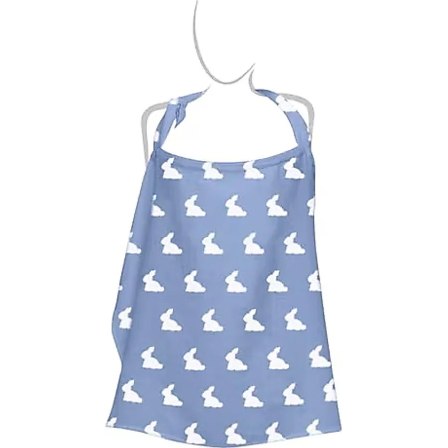 Deux Lapins Mono Lapin Royal Blue Pamuk Müslin Bebek Emzirme Önlüğü - Mavi