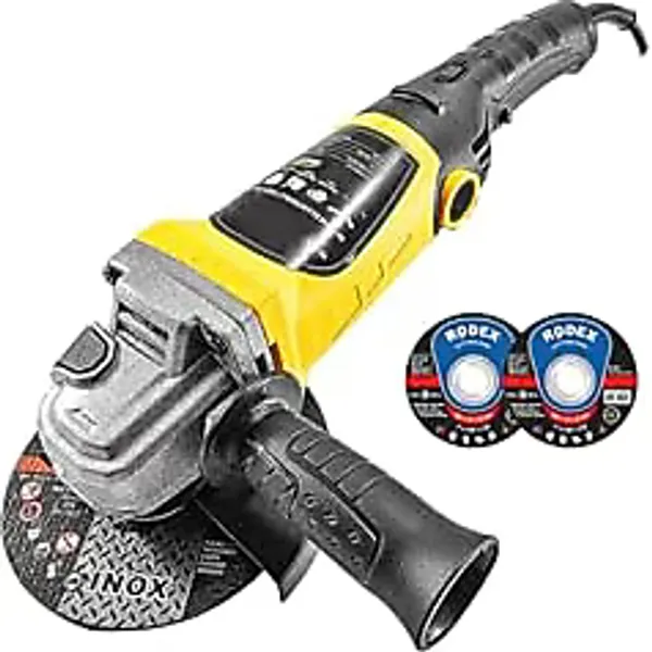 Devir Ayarlı Avuç Içi Spiral Taşlama Makinası 2800W 115-125 mm 2 Adet Inox Disk Hediyeli.