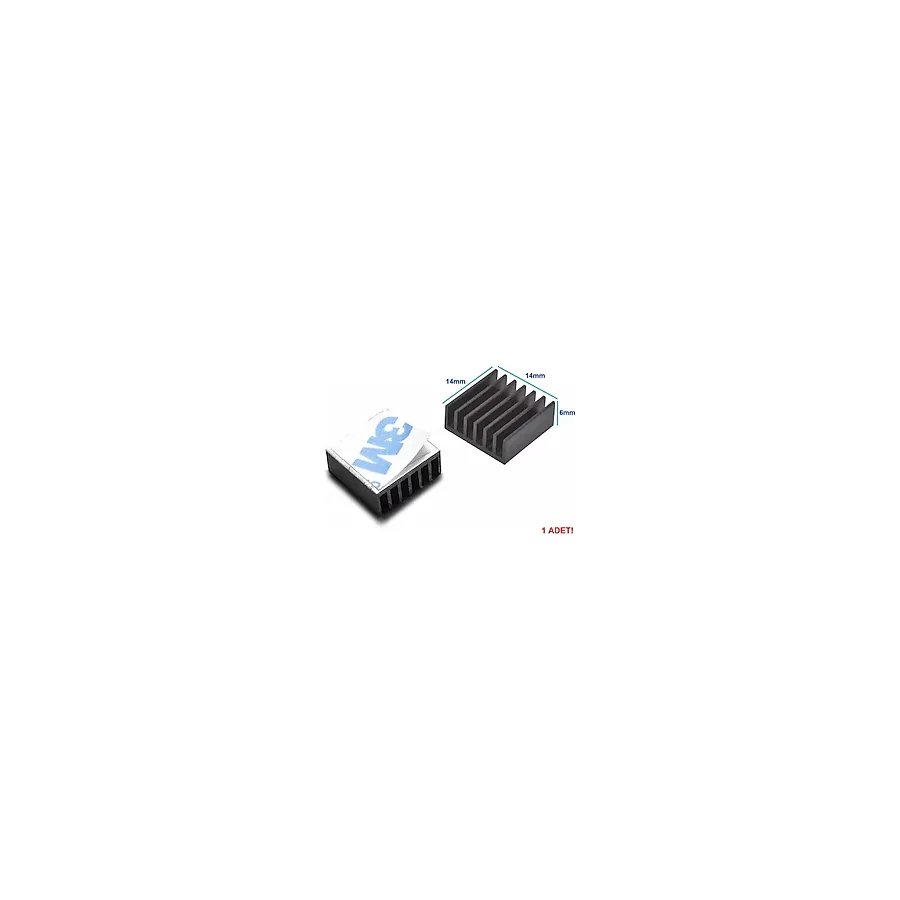 Devremarkt 14X14X6Mm Aluminyum Soğutucu Siyah M3 Yapıştırma Etiketli Raspberry Xbox Chipset Ekran Kartı Ram