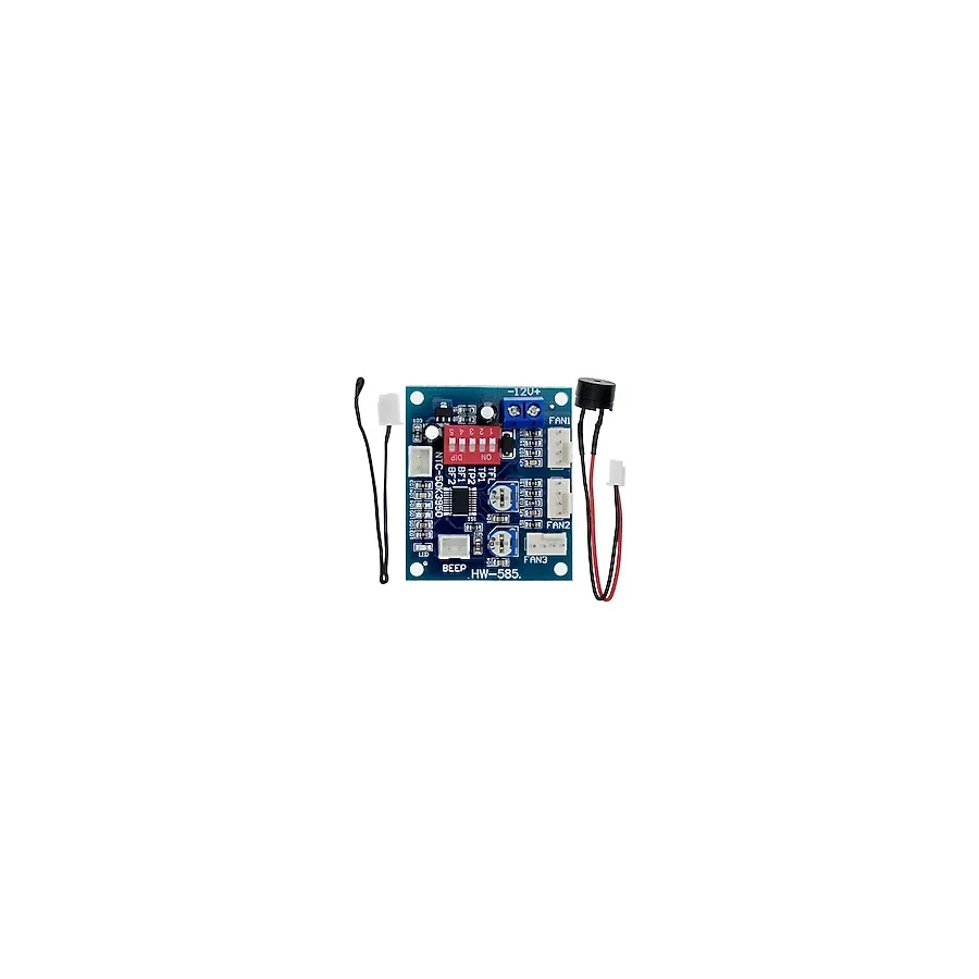 Devremarkt 3 Kanal Dc 12V 4A Pwm Fan Hız Kontrol Hw585 Otomatik Sıcaklık Kontrol Ntc Sensör Buzzer Uyarı PC
