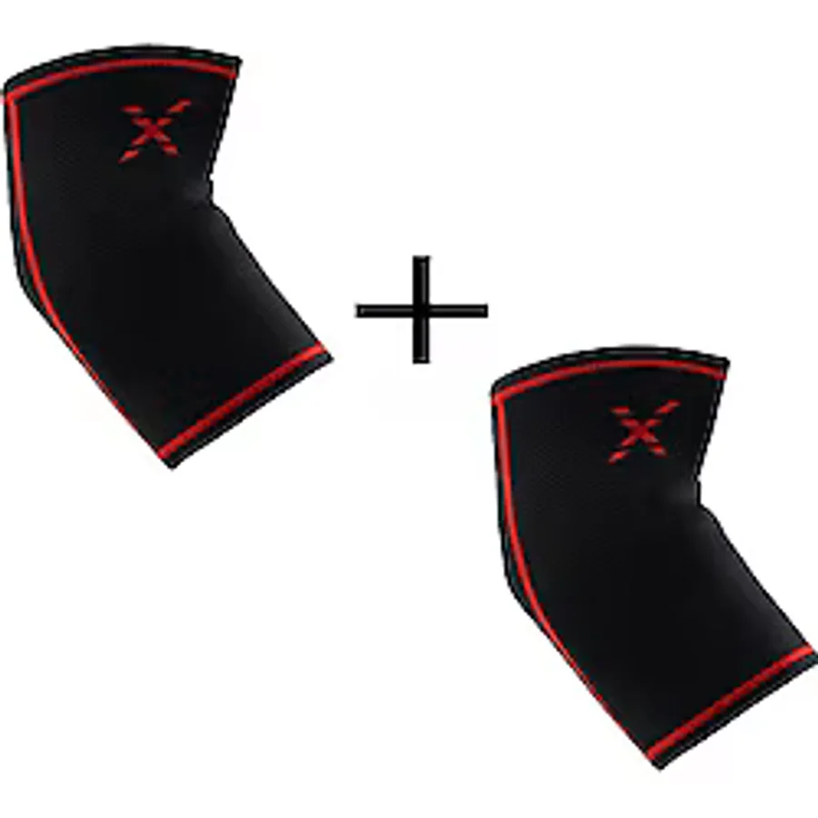 Dex Supports Fitness Spor Dirseklik , Ortopedik Antrenman Dirsekliği, Elbow Sleeve , 2'li Paket - Kırmızı - Siyah