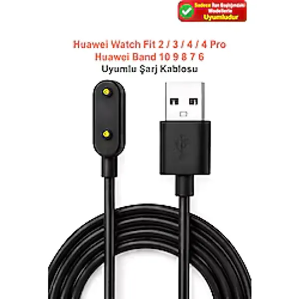 Dexmon Huawei Watch Fit 2/3/4/5 - Huawei Band 10/9/8/7/6 Uyumlu Akıllı Saat Usb Şarj Aleti Kablosu