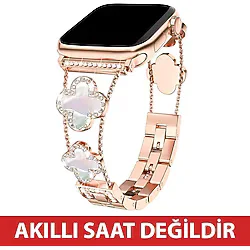 Dexmon Huawei Watch Fit 3 / Fit 4 / Fit 4 Pro / Fit 5 / Fit 5 Pro Uyumlu Lüks Taşlı Çiçekli Metal Kordon Şık Kadın Saat Kayışı
