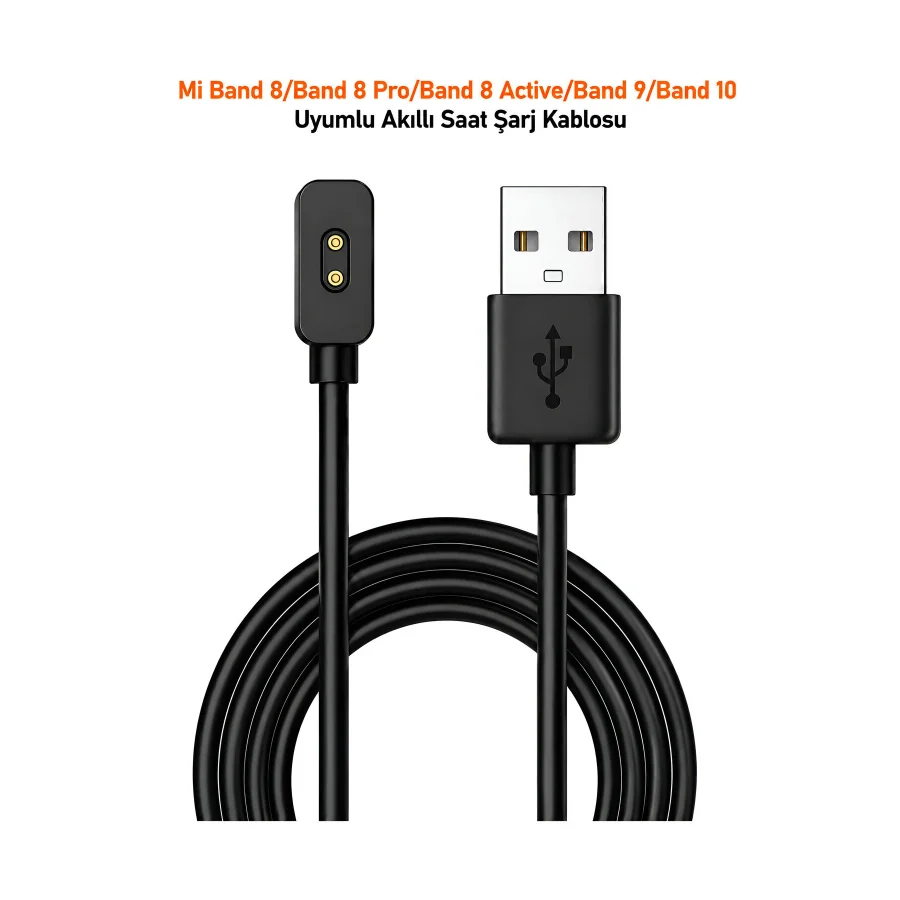 Dexmon Xiaomi Mi band 8/Band 8 Pro/Band 8 Active/Band 9/Band 10 Uyumlu Akıllı Saat Usb Şarj Aleti Kablosu