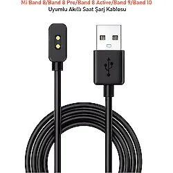 Dexmon Xiaomi Mi band 8/Band 8 Pro/Band 8 Active/Band 9/Band 10 Uyumlu Akıllı Saat Usb Şarj Aleti Kablosu