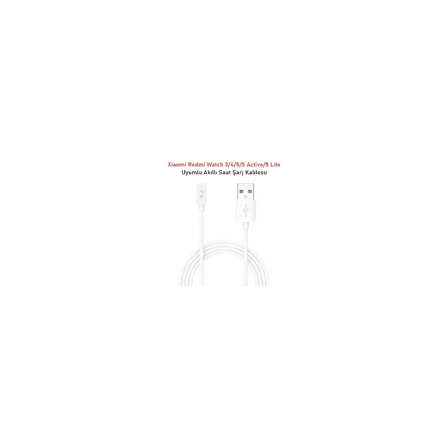 Dexmon Xiaomi Redmi Watch 3/4/5/5 Active / 5 Lite Uyumlu Akıllı Saat Usb Şarj Aleti Kablosu