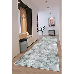 df home Kesme Yolluk Koridor Hol Antre Giriş Halısı Dijital Baskı Yıkanabilir Kaymaz Taban 7058