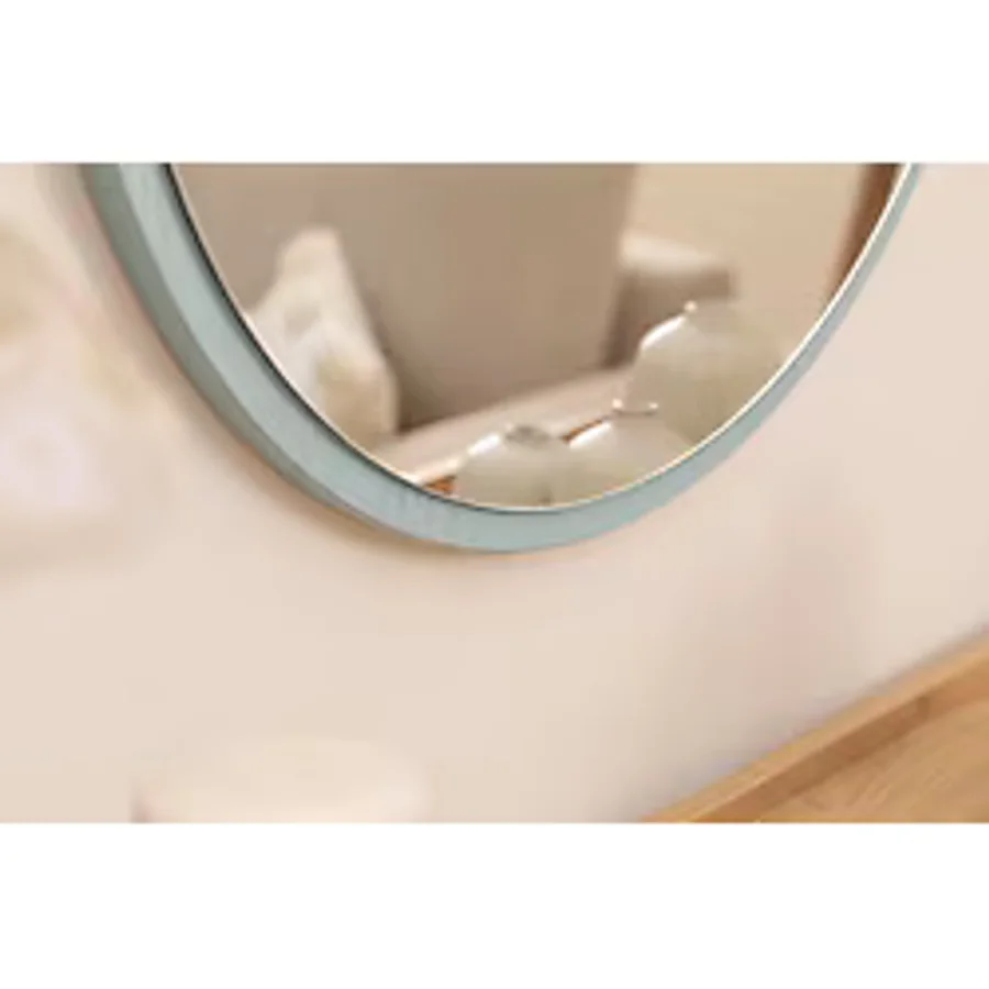 Dfn Wood Yeşil Mdf Yuvarlak Duvar Salon Banyo Aynası 50x50 Cm