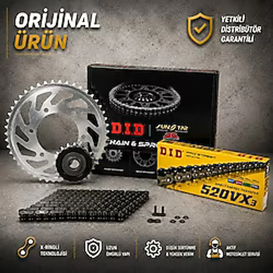 Dıd Kawasaki Kx 250f Zincir Dişli Seti 2011-2020 X-ringli Zincir Çelik Renk