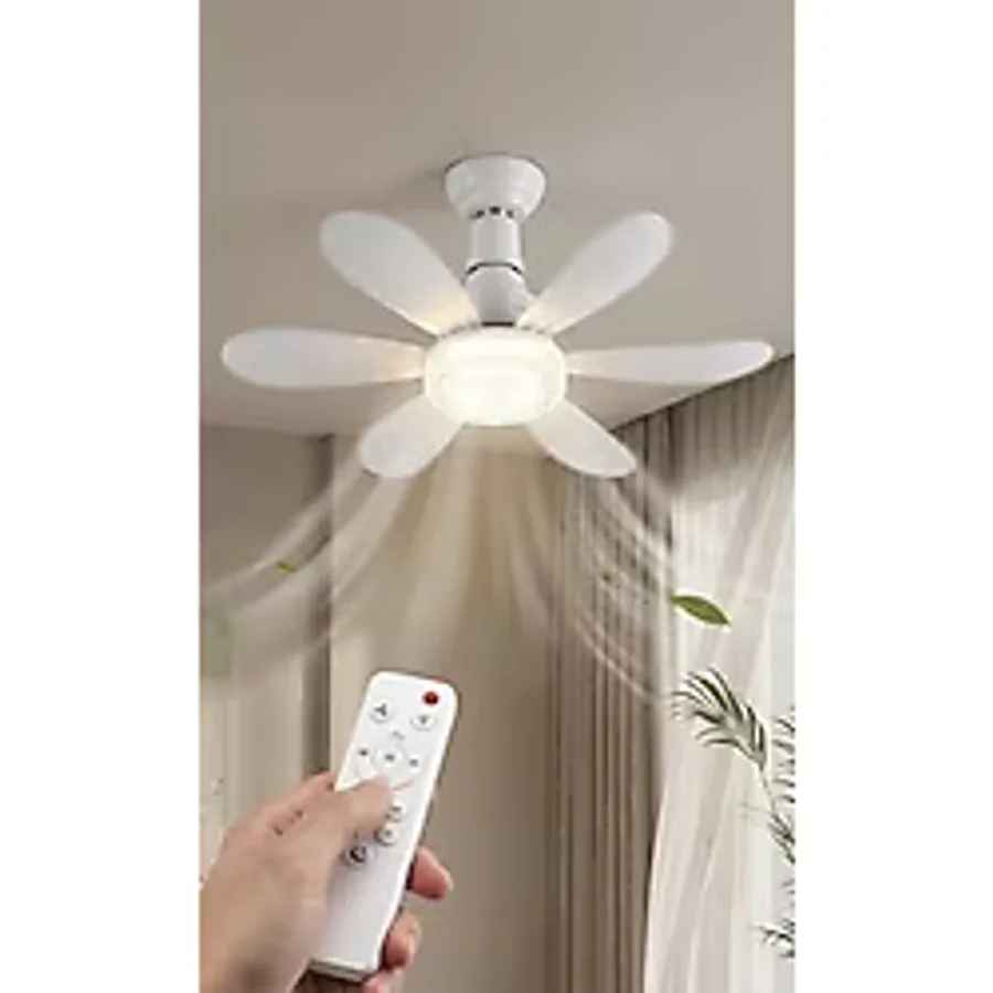 Die Grup Kristal LED Avizeli Tavan Vantilatörü - 30W E27 Duy Pervaneli Lamba - Uzaktan Kumandalı, 6 Kanatlı, 3 Kademeli Hız ve Kısılabilir Işık - Sessiz Çalışan Modern Tavan Fanı [enerji Sını