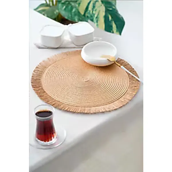 Digithome Acar 6'lı Amerikan Servisi Supla Yuvarlak Kahverengi 38 cm - ACR-286/20