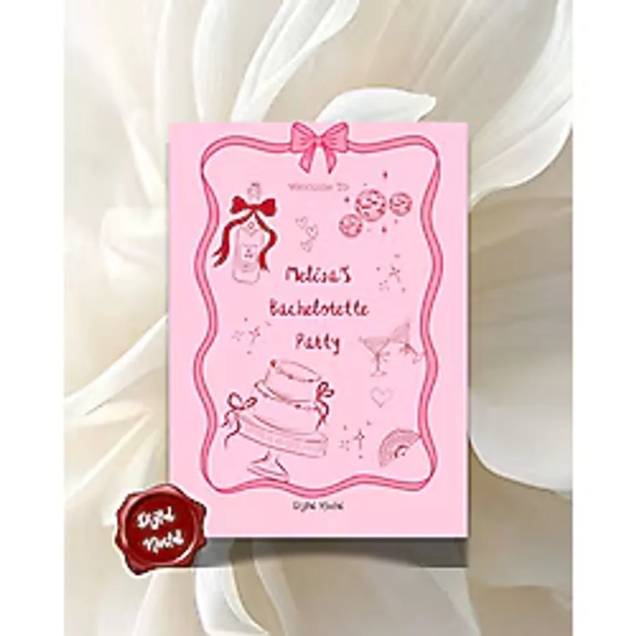 Dijital Nostal 10 Adet Bekarlığa Veda Kartı I Bride To Be Kartı Etkinlik Kartı Parti Kartı