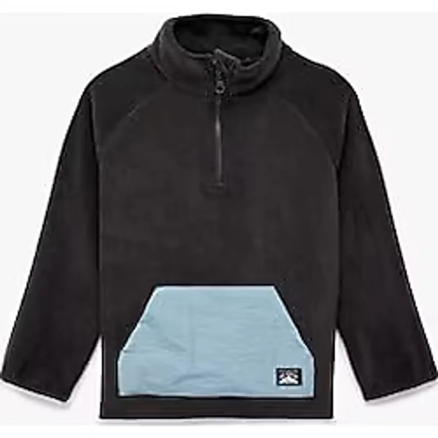 Dik Yaka Yarım Fermuarlı Kanguru Cepli Polar Sweatshirt