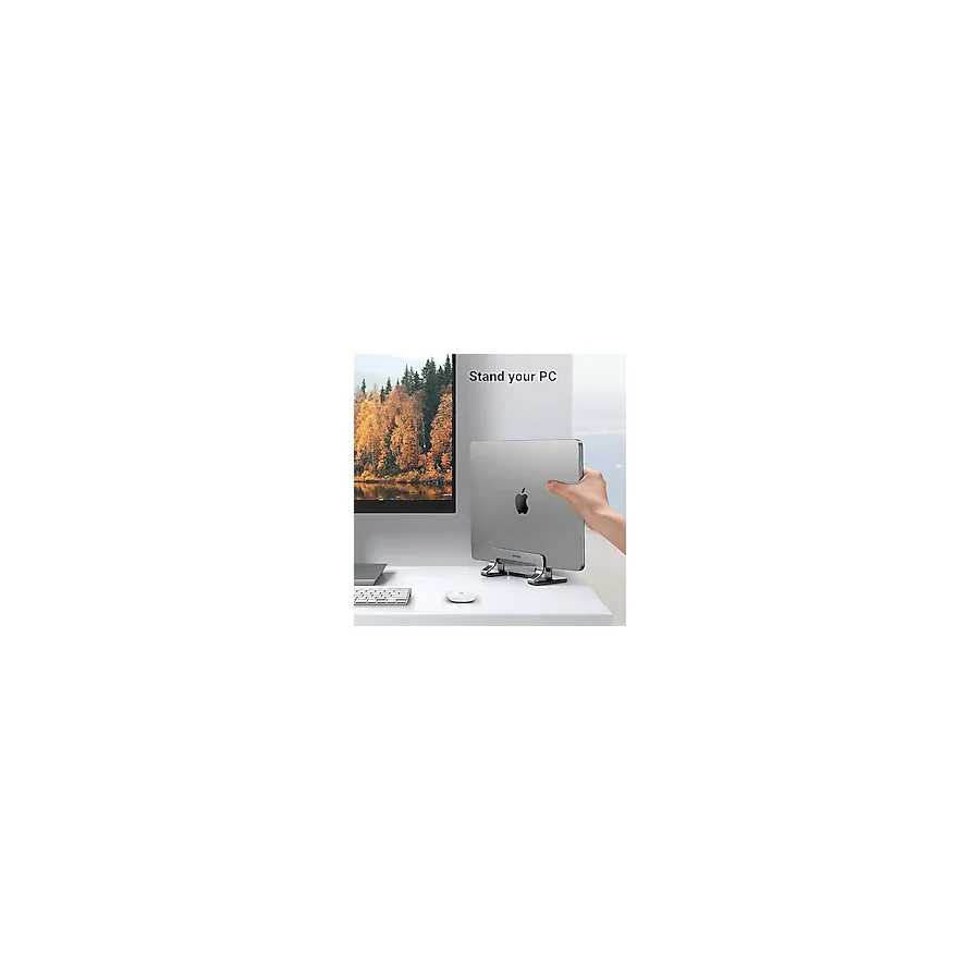 Dikey Bilgisayar Standı, Çift Yuvalı Ayarlanabilir Alüminyum Laptop Standı, MacBook Air/pro, Windows Dizüstü Bilgisayarlar, 13-17 Inç Laptoplar ile Uyumlu Masaüstü Tutucu - 20471