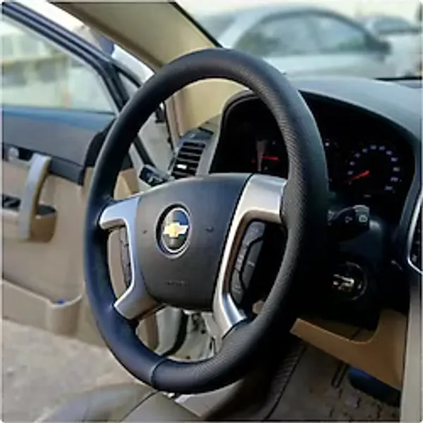Dikişli Direksiyon Kılıfı Noktalı Deri Siyah Dikişli Chevrolet Captiva İçin