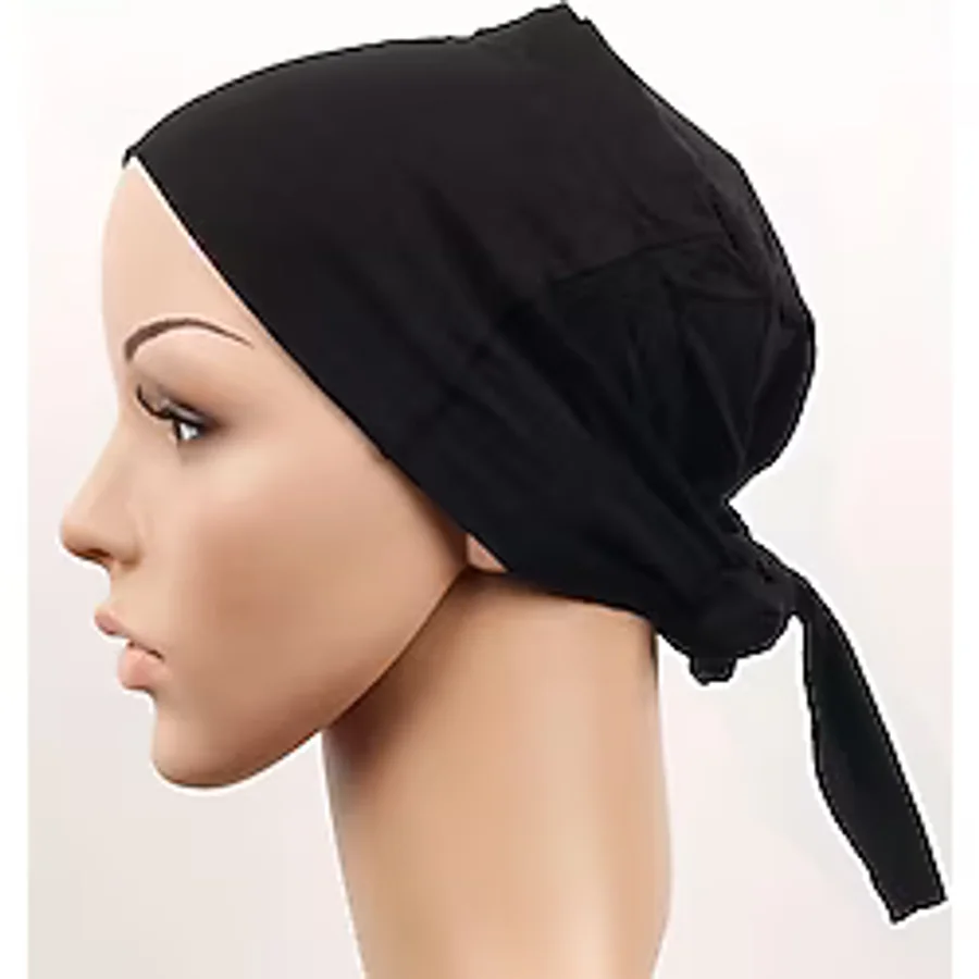 Dikişsiz Bağlamalı Tesettür Bone - Bağlamalı Bandana