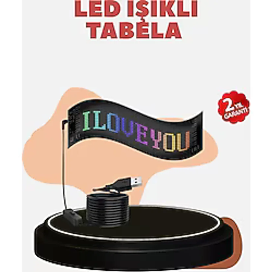 Dinç Store 44 Kayan Yazı Destekli Rgb LED Reklam Paneli USB ile Kolay Kurulumlu DINÇSTORE-4522 - 1 m - 2700K