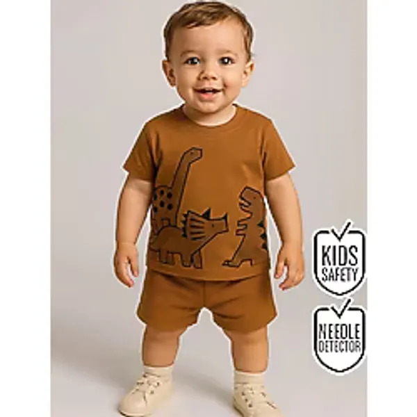 Dinozor Erkek Bebek T-shirt Kaşkorse Şort Takım