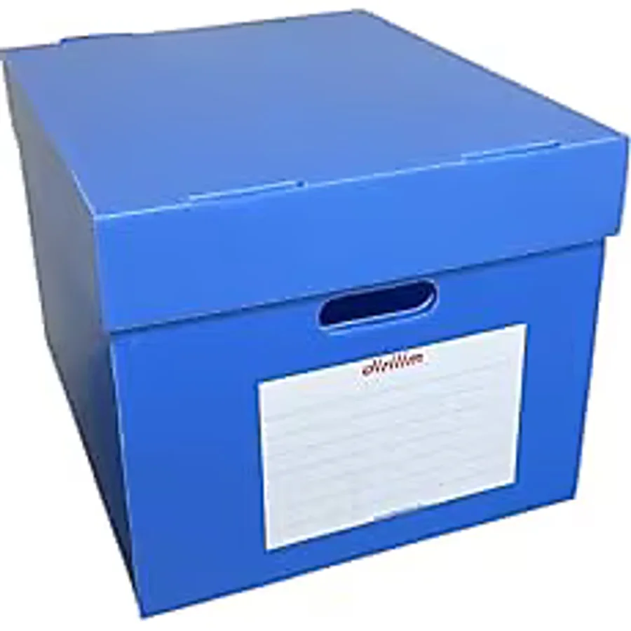 Dirilim Plastik Arşiv Kutusu 41x35x30H geniş 5 klasör kapasiteli gri renkli oluklu plastik arşiv ve taşıma kutusu sağlan ve suya dayanıklı corrugated plastic sheets (mavi)