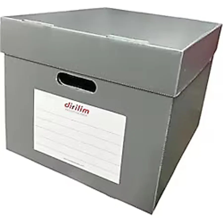Dirilim Plastik Arşiv Kutusu 41x35x30H geniş 5 klasör kapasiteli gri renkli oluklu plastik arşiv ve taşıma kutusu sağlan ve suya dayanıklı corrugated plastic sheets (gri)