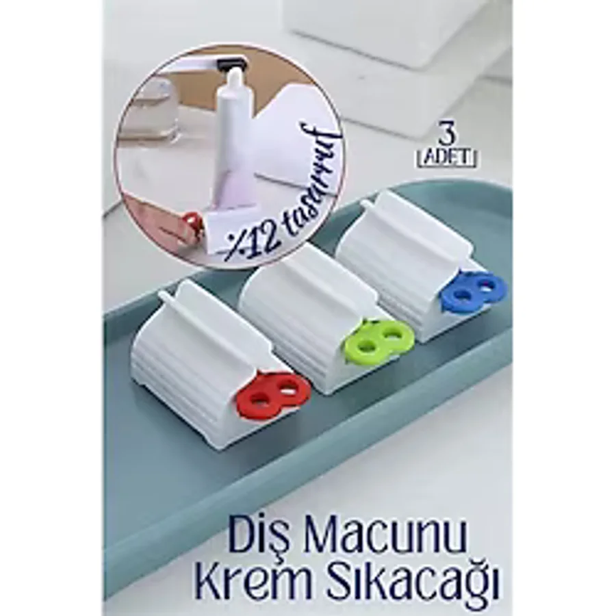 Diş Macunu Krem Sıkacağı 3 lü Set Tuppo Design