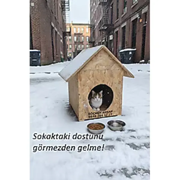 Dış Mekan Yağmura ve Soğuğa Dayanıklı Osb Kedi Evi Yuvası
