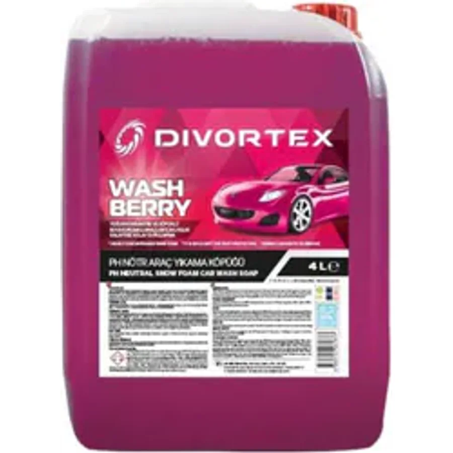 Divortex WashBerry Ph Nötr 4 lt Oto Şampuanı