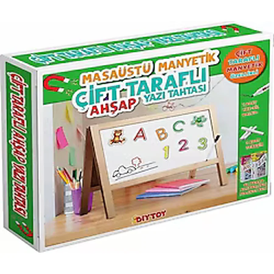 Diytoy 2243 Manyetik Çift Taraflı Masaüstü Ahşap Yazı Tahtası
