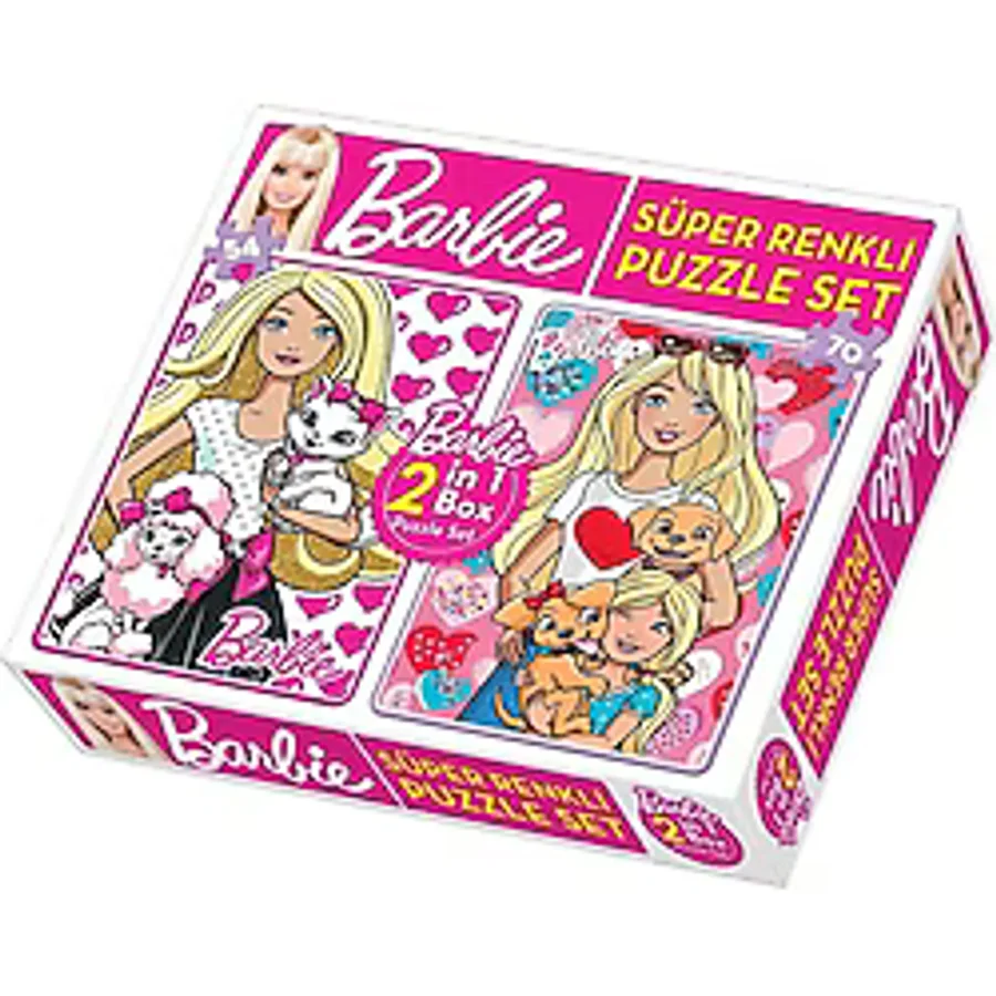 Diytoy Barbie Süper Renkli 2 in 1 54+70 Parça Puzzle 1542