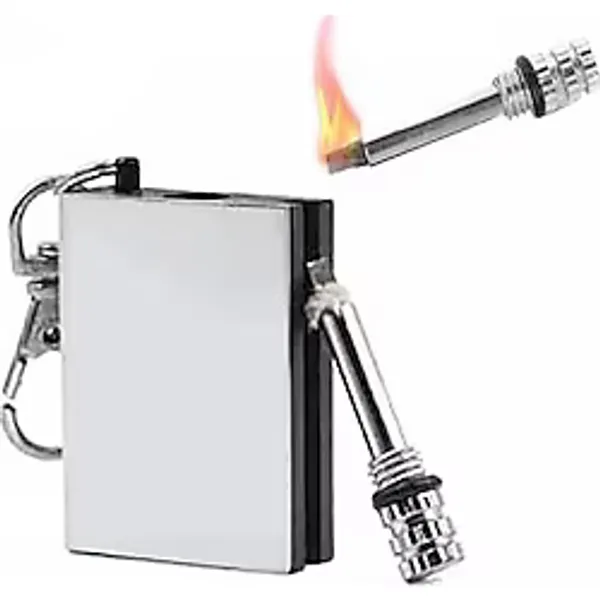 Dizayn Hediye Benzinli Çakmak Benziniyle Çalışan Çakmağı Gazlı Metal Kibrit Magnezyum Çubuğu Anahtarlık