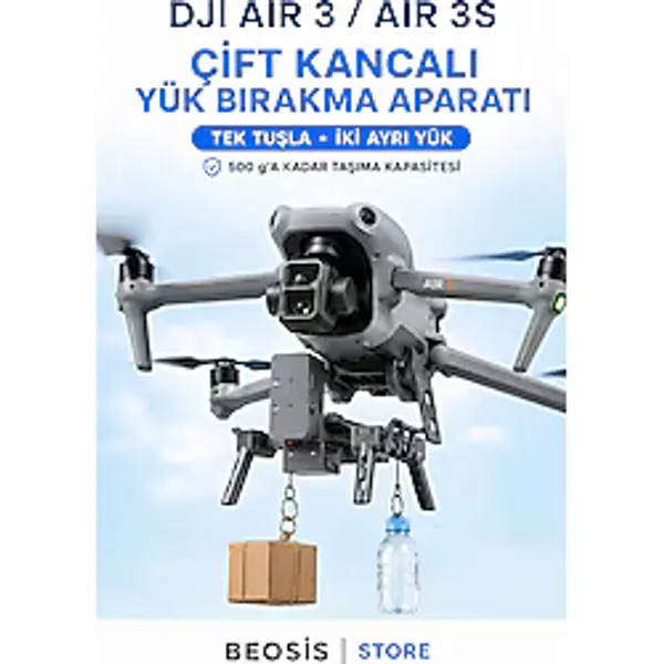 Djı Air 3 / Air 3S Çift Kancalı Drone Yük Bırakma Aparatı - Paket, Olta Ve Balık Yemi Bırakma