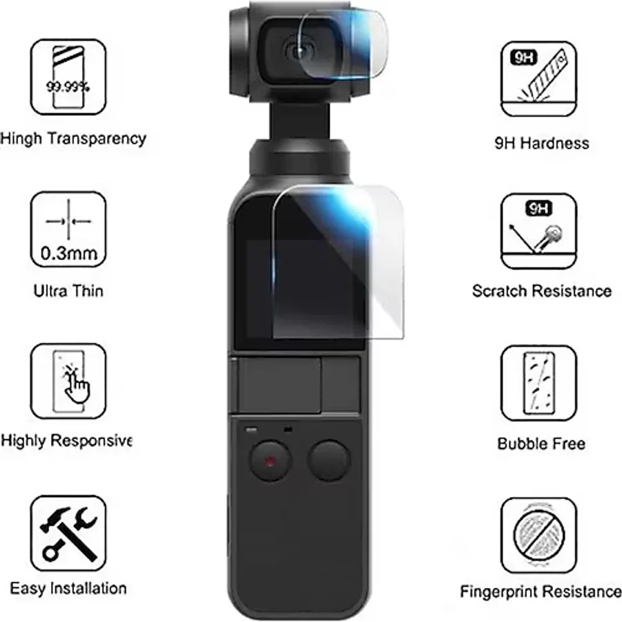 Dji Osmo Pocket Ekran ve Lens Koruyucu Jelatin