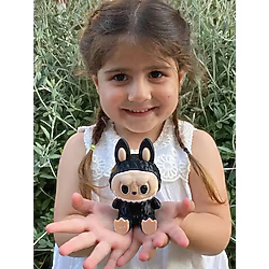 Dlc 3d Design Labubu Figür, Labubu Figürü, Sevimli Hayelet Labubu 10 cm 1 Adet - Siyah
