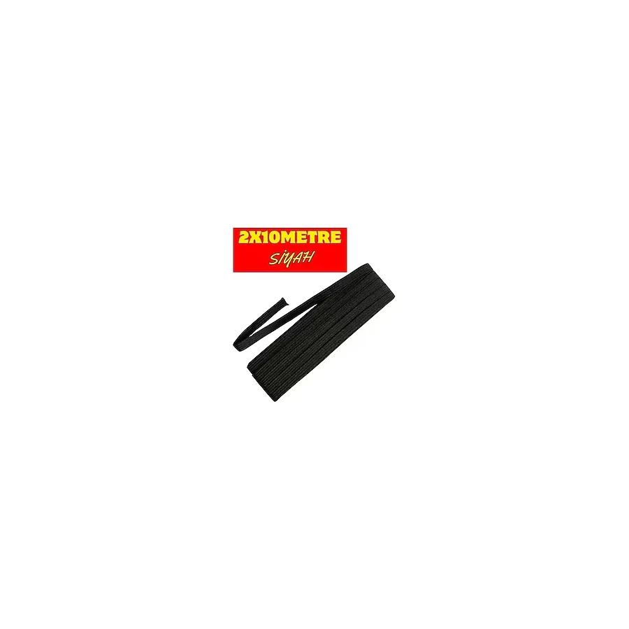 Dm Dikişmarket 2 Adet 0.80 Cm Bel Lastiği Yassı Lastik Paça Don Lastiği 10Metre X 2 Siyah