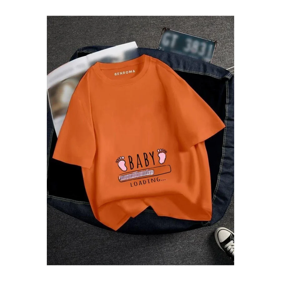 DM DOLCE MORE HAMİLE PEMBE BABY LOADİNG BASKILI TİSORT