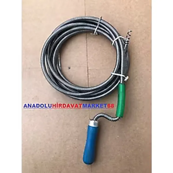 Dmr 14MM Çelik Lavabo Wc Açma Teli Banyo Gider Borusu Açma Teli 7metre - 7 METRE