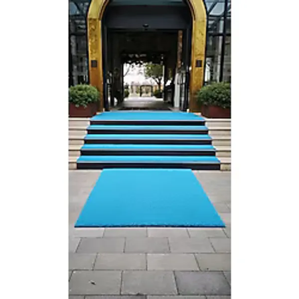 Dnd Kıvırcık Paspas Kaymaz Taban Halı Yolluk Kapı Önü Paspası - Turkuaz - 100 x 60 cm