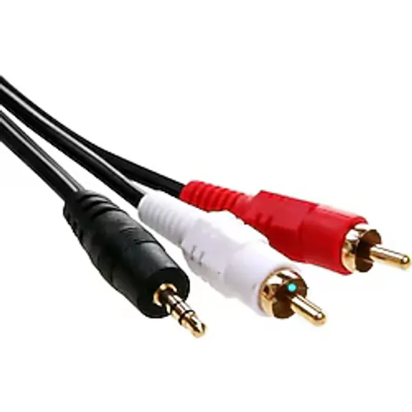 Dnr Bilişim Aux Kablo 3.5 Mm Jack 2 Rca PC/ Laptop Ses Sistemi Hoparlör Ara Bağlantı Kablosu 5 Mt