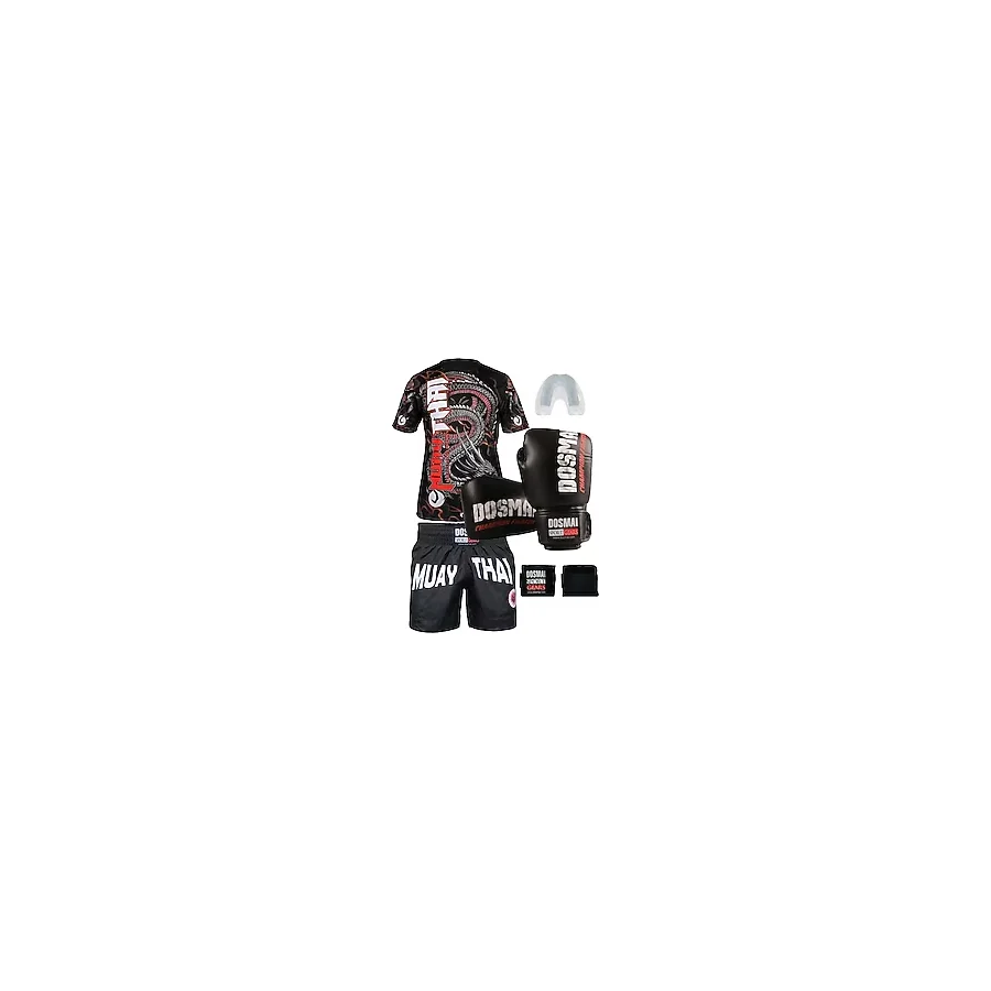 DO-SMAI Boks Kick Boks Muay Thai İnferno Boks Seti Boks Eldiveni Spor T-Shirt Şort Takımı Başlangıç Paketi
