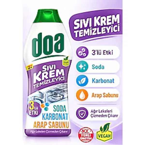 Doa 3'lü Etki Soda Karbonat Arap Sabunu Sıvı Krem 750 ml